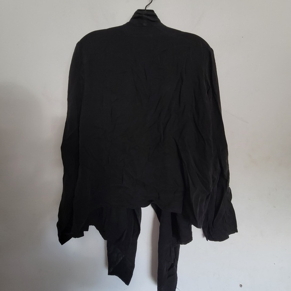 Rails Black Draped Waterfall Open Front Long Sleeve Cardigan Light Jacket Large - Picture 3 of 13